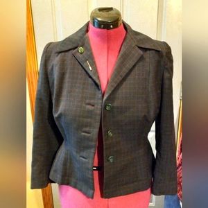 Vintage plaid wool jacket